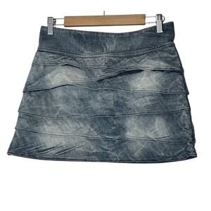 Agatha Mini Skirt Womens Size 36 Medium Denim‎ Blue Minimalist